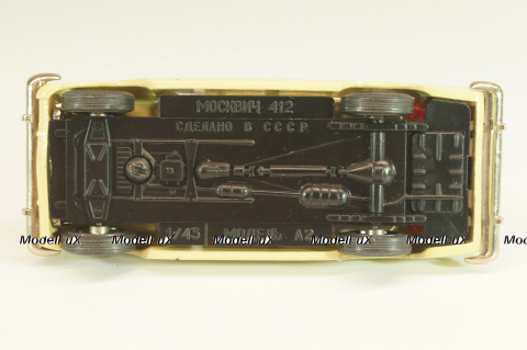 Москвич-412 А2, бледно-желтый, капот 3 зажима (ранний), Тантал/Радон 1:43