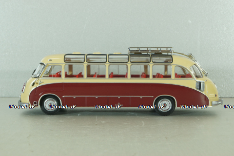 Setra S 8 bus 1953, red/beige, 439030080, Minichamps 1:43