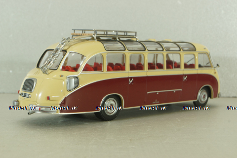 Setra S 8 bus 1953, red/beige, 439030080, Minichamps 1:43
