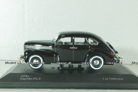 Opel Kapitan P2,6, black 1938, 179639, WhiteBox 1:43