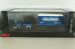 Hanomag Kurier with trailer "Grundig" 1958, blue, 03252, Schuco 1:43