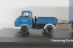 Hanomag Kurier with trailer "Grundig" 1958, blue, 03252, Schuco 1:43