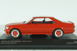 Mercedes 560SEC AMG (C126) S-Class, Wide Body 1990, red, 4310902, Solido 1:43