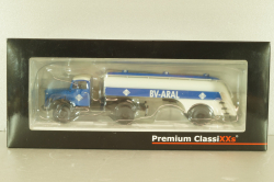 Mercedes-Benz L3500 truck with semi-trailer fuel tanker "Aral" 1937, blue/white, 18302, Premium Classixxs 1:43