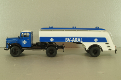 Mercedes-Benz L3500 truck with semi-trailer fuel tanker "Aral" 1937, blue/white, 18302, Premium Classixxs 1:43