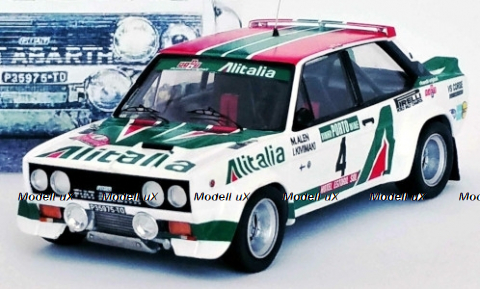 Fiat 131 Abarth No.4 Alitalia, Rally Portugal,Unfallfahrzeug, M.Alen/I.Kivimaki 1978, Trofeu 1:43