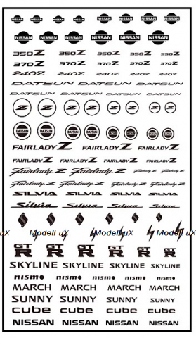 Nissan логотип, металлический, самоклеющийся, ZoomOn 1:24/1:43/1:64