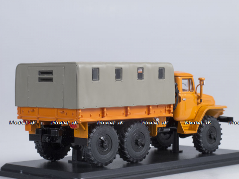 Урал-375Д бортовой с тентом 1964, оранжевый, SSM1104, SSM 1:43
