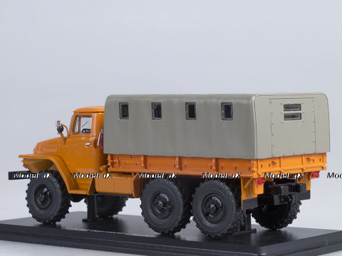 Урал-375Д бортовой с тентом 1964, оранжевый, SSM1104, SSM 1:43