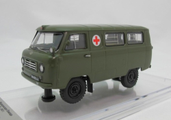 Уаз-450А, Медицинская Помощь» МО СССР - 1962 г. (интерьер армейский - 4 носилок), 145025, DiP Models 1:43