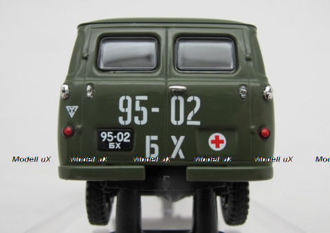 Уаз-450А, Медицинская Помощь» МО СССР - 1962 г. (интерьер армейский - 4 носилок), 145025, DiP Models 1:43