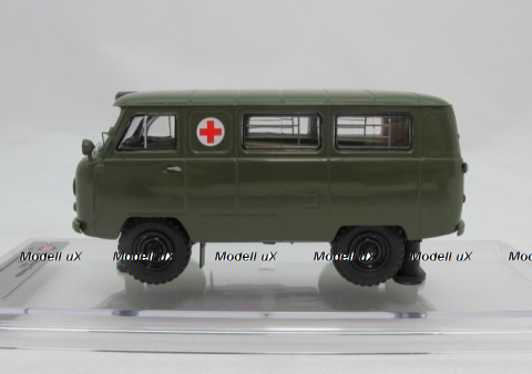 Уаз-450А, Медицинская Помощь» МО СССР - 1962 г. (интерьер армейский - 4 носилок), 145025, DiP Models 1:43