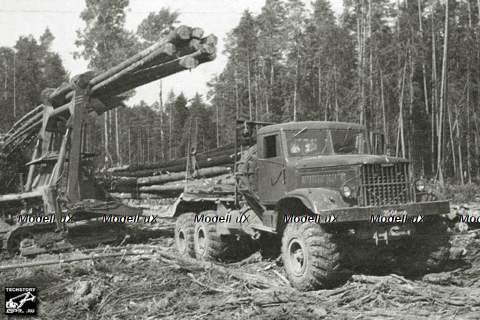 Краз-255Л с прицепом-роспуском ТМЗ-803, лесовоз, , TruckTyr 1:43
