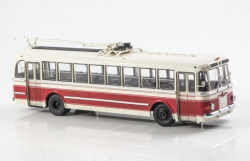 ТБУ-1 троллейбус 1955, белый/красный, Наши Автобусы, №71, Modimio 1:43