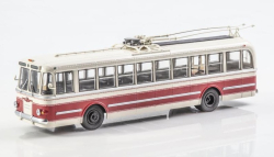 ТБУ-1 троллейбус 1955, белый/красный, Наши Автобусы, №71, Modimio 1:43