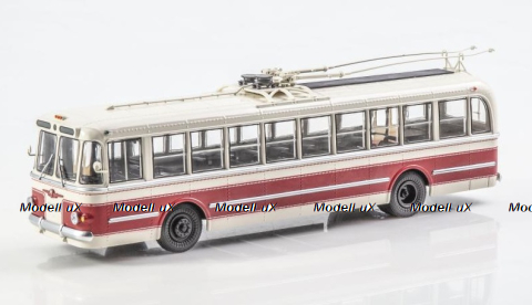ТБУ-1 троллейбус 1955, белый/красный, Наши Автобусы, №71, Modimio 1:43