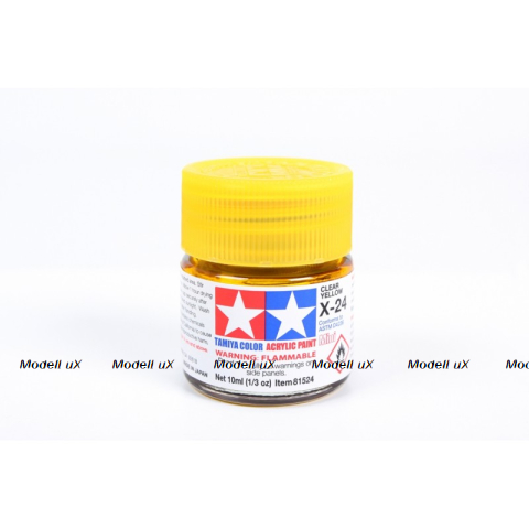 Акриловая глянцевая краска Clear Yellow (желтый), X-24, 81524 Tamiya 