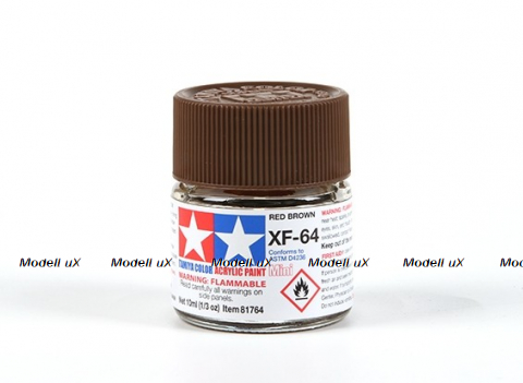 Краска матовая акриловая (Red brown), Tamiya XF-64
