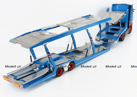 MERCEDES BENZ ACTROS 2 1863 GIGASPACE 4x2 MIRRORCAM TRUCK CAR TRANSPORTER MOSOLF 2018, LM10250001, NZG 1:18