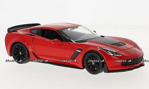 Chevrolet Corvette Z06 2017 red, WEL24085, Welly 1:24