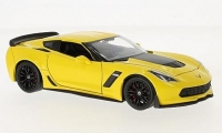 Chevrolet Corvette Z06 2017 yellow, WEL24085, Welly 1:24