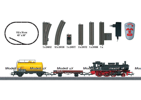 Cтартовый набор Грузовой поезд с локомотивом класса 74 230 вольт (Startpackung BR 74 m. Güterzug DB Ep.III H0 *AC), 29166, Marklin HO (1:87)