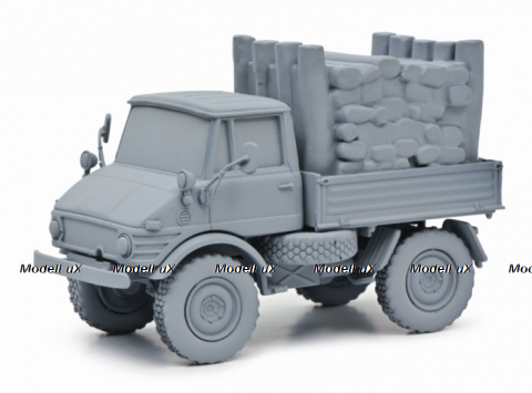 Mercedes Unimog 406 m.Holzladung, 450314800, Schuco 1:43