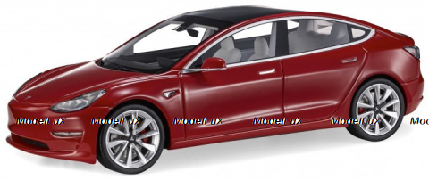 Tesla Model 3, 2017, red, LS074A, LS Collectibles 1:18