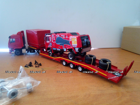 МАЗ тягач + тралл + Маз боевой. Спортивная команда Маз 2010-2011г., АвтоБюро 1:43 