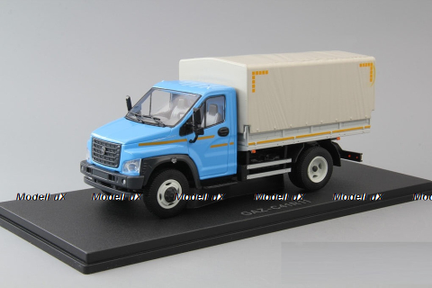 Газон NEXT C41R11 бортовой с тентом голубой/серый, НАП Н232 1:43