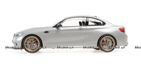 BMW M2 CS 2020,  Silver Metallic W/Gold Wheels, 155021028, Minichamps 1:18