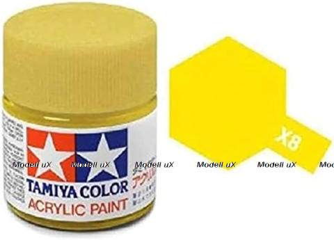 Акриловая глянцевая краска  Lemon Yellow (лимонный желтый), X-8, 81508 Tamiya 