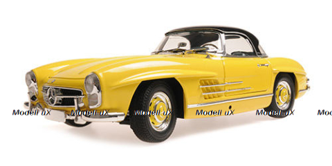 Mercedes 300 SL Roadster (W198) 1957 Yellow W/Hardtop, 180039044, Minichamps 1:18