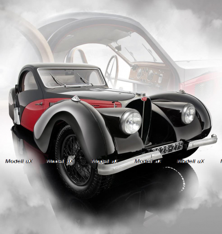 Bugatti Type 57SC Atalante 1937 Red/Black, 7828-Z75, Bauer 1:12