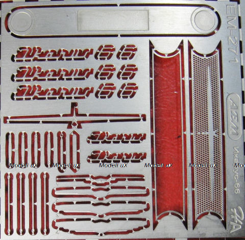 Фототравление Базовый набор Икарус-66 (Modimio), матовый никель, EM-271, 1:43