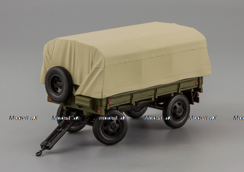 Прицеп 2-ПН-2 (гражданские номера) (с дугами и тентом), 600201, DiP Models 1:43