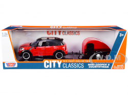 Mini Cooper S Countryman red/black with camper, 79761, MotorMax 1:24