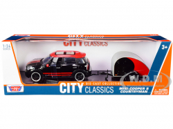 Mini Cooper S All4 Countryman black/red with camper, 79762, MotorMax 1:24