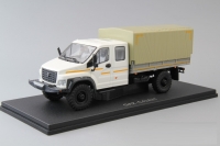 Газон NEXT C42А31 бортовой с тентом белый/бежевый, НАП Н235 1:43