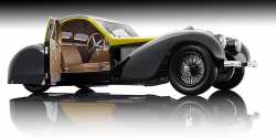 Bugatti Type 57SC Atalante 1937 Yellow/Black, 7828-Z75Y, Bauer 1:12