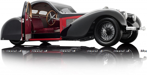 Bugatti Type 57SC Atalante 1937 Red/Black, 7828-Z75, Bauer 1:12
