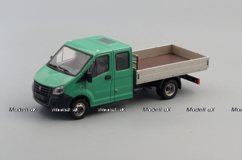 ГАЗель NEXT A22R33 бортовой зелёный/серебристый Н562, НАП 1:43