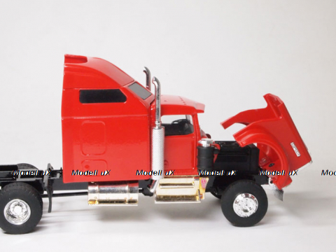 Kenworth W900 Aerocab with Flatbed Trailer and Pipe Load 