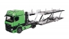Mercedes Autotransporter set Actros Gigaspace 4x2 FH25 with Lohr green/black, NZG 1:18