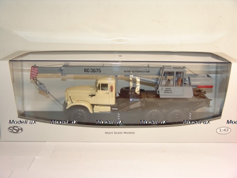 КРАЗ-255Б1 КС-3575 Автокран бежевый/серый, SSM1184, SSM 1:43