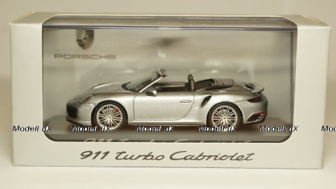 Porsche 911 (991/II) Turbo Cabriolet 2016 silver, Herpa 1:43