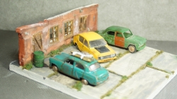 Диорама с тремя машинами, Modellux 1:43