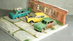 Диорама с тремя машинами, Modellux 1:43