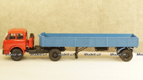 МАЗ 504 с п/прицепом Одаз 9380 1981г красный/синий, НАП 1:43