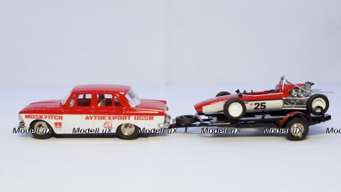 Москвич 412 с прицепом и Москвичом Г-5, GModel 1:43
